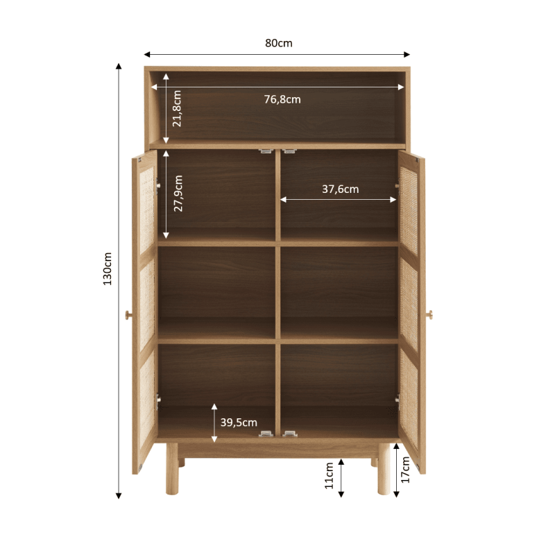 HELENA 2 Doors Sideboard - Light wood