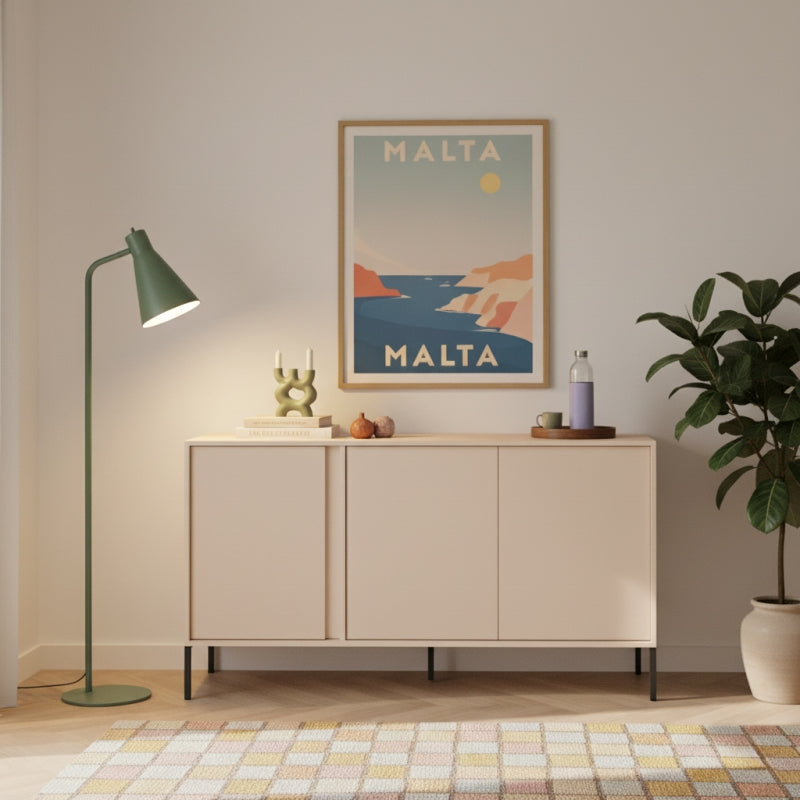 HULDA 3 doors Highboard - Beige