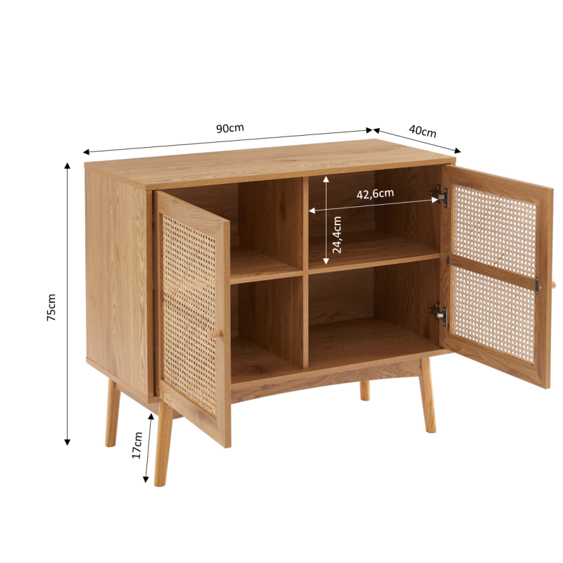 INES Sideboard 35.4" - Light wood
