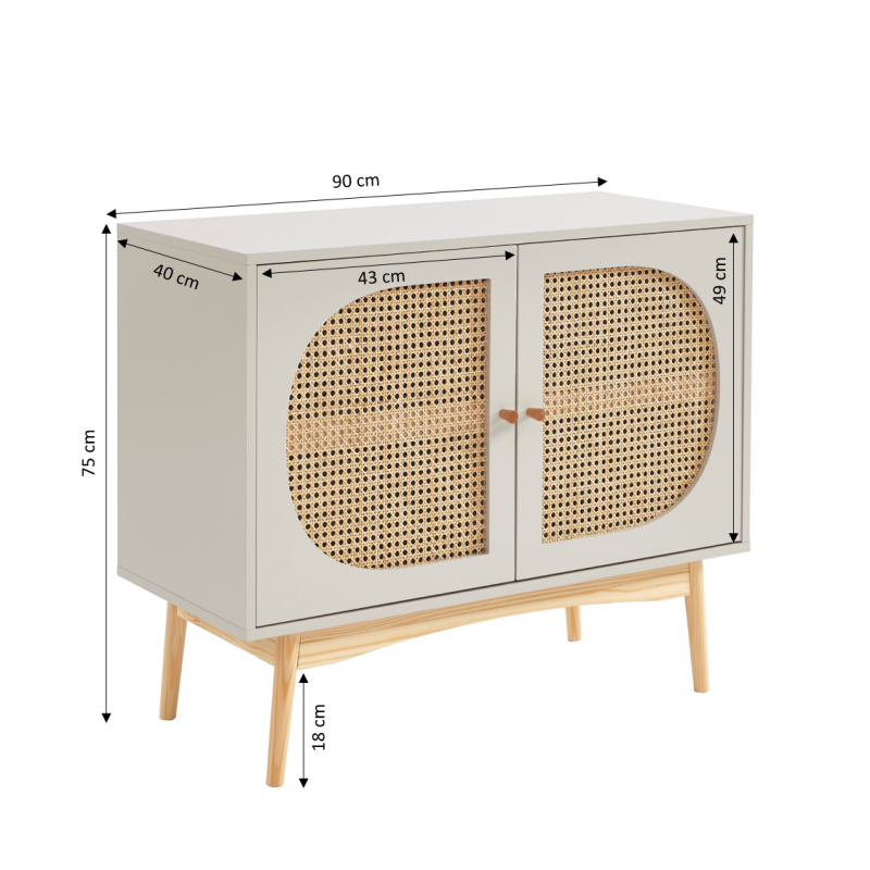 SIXTINE 2-door Sideboard - Gray