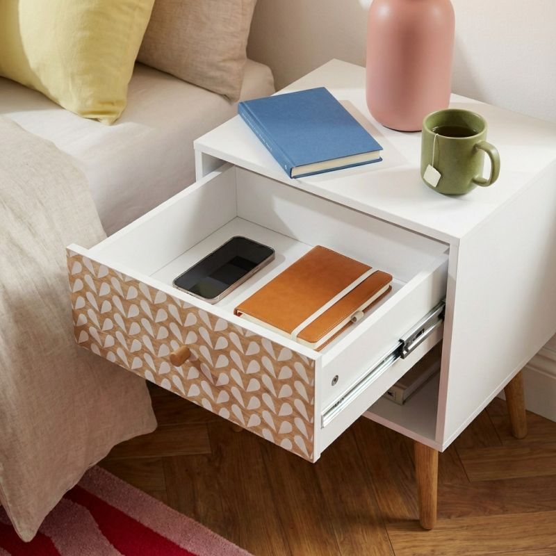 CAPUCINE Nightstand Oak effect - White
