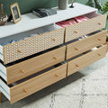 CAPUCINE Oak Effect Chest of Drawers - White