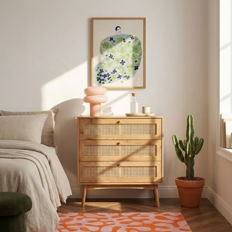 INES 3-drawers Chest of Drawers - Light wood