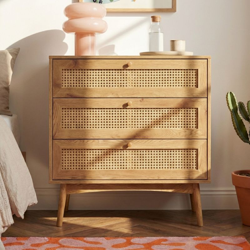 INES 3-drawers Chest of Drawers - Light wood