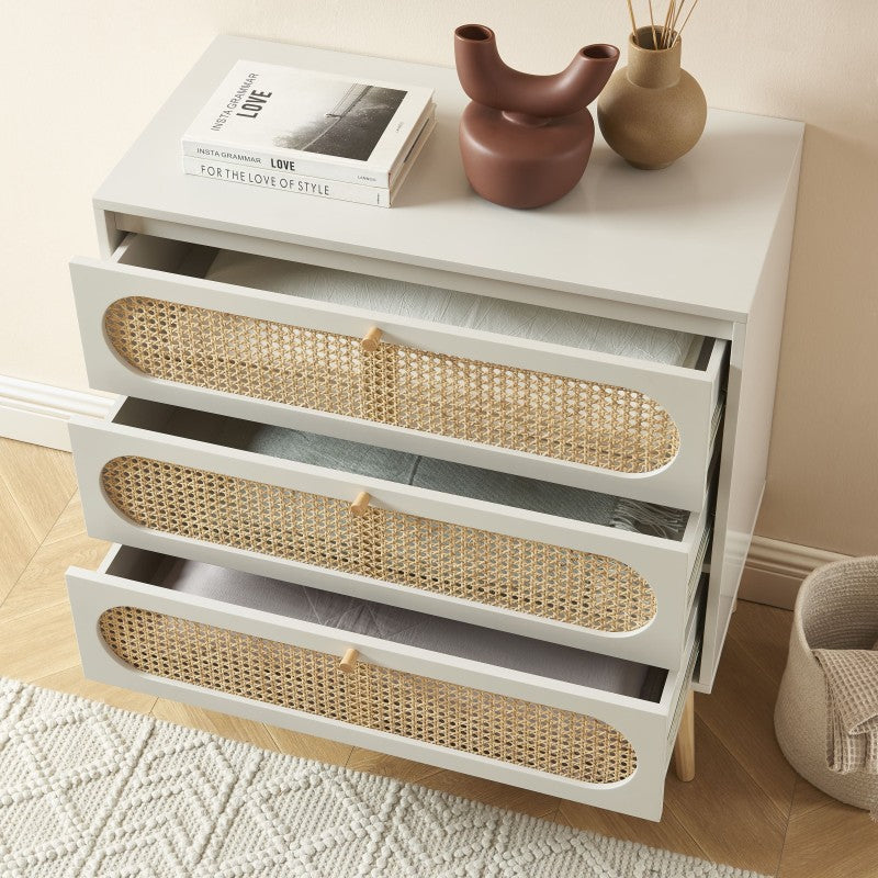 SIXTINE 3-Drawer Chest of Drawers 31.5" - Grey