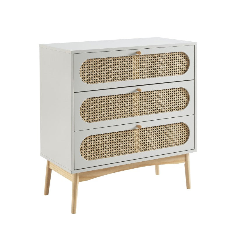 SIXTINE 3-Drawer Chest of Drawers 31.5" - Gray