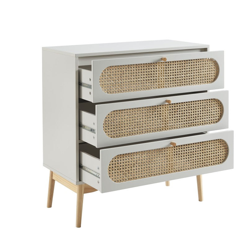 SIXTINE 3-Drawer Chest of Drawers 31.5" - Gray
