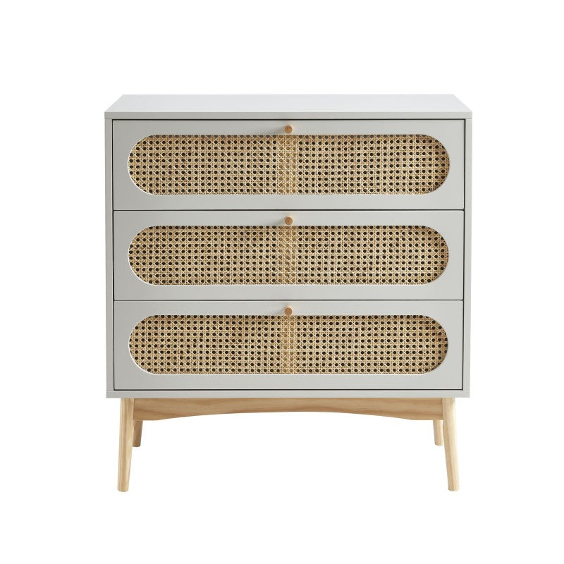 SIXTINE 3-Drawer Chest of Drawers 31.5" - Gray
