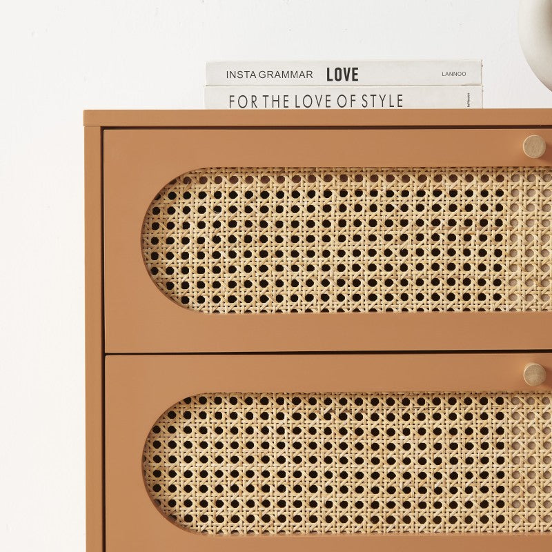 SIXTINE 3-Drawer Chest of Drawers 31.5" - Terracotta