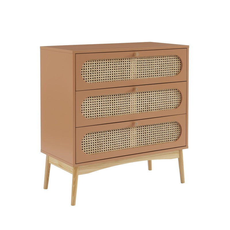 SIXTINE 3-Drawer Chest of Drawers 31.5" - Terracotta