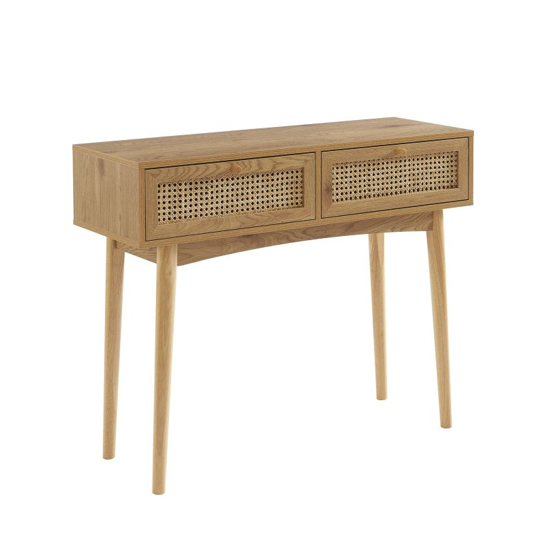 INES 2-Drawers Console Table - Light wood