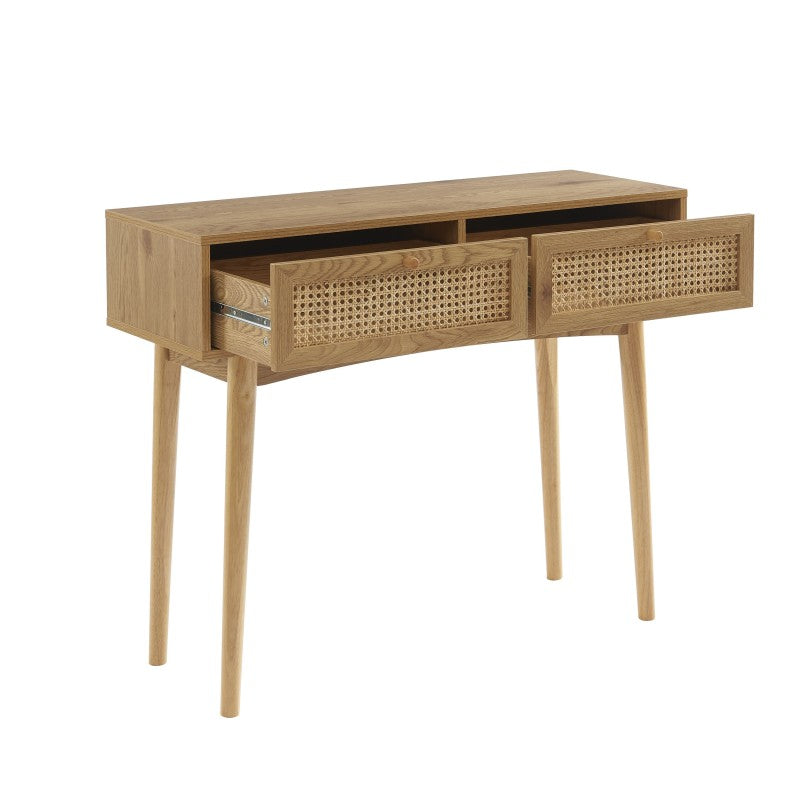 INES 2-Drawers Console Table - Light wood