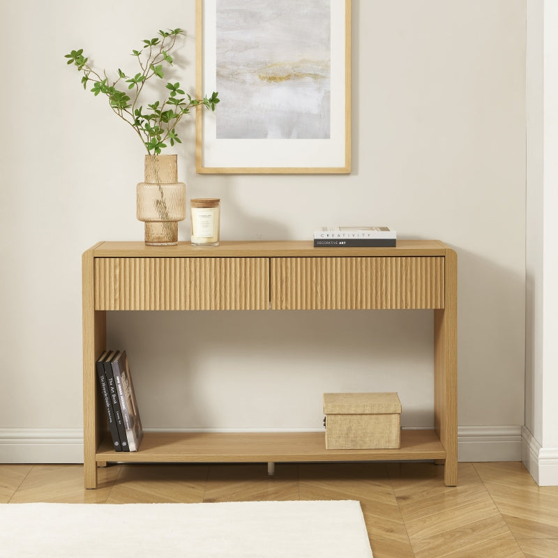 UTICA Modern Console Table - Light wood