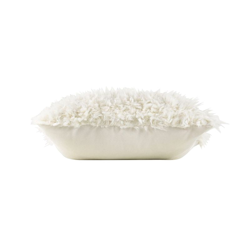 DOOD Faux Fur Square Cushion, 18"x18", removable cover - White