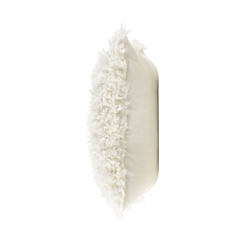 DOOD Faux Fur Square Cushion, 18"x18", removable cover - White