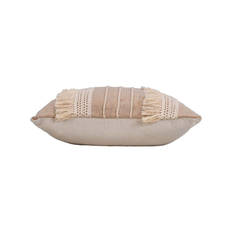 FIEL Square Cushion, 18"x18", removable cover - Beige