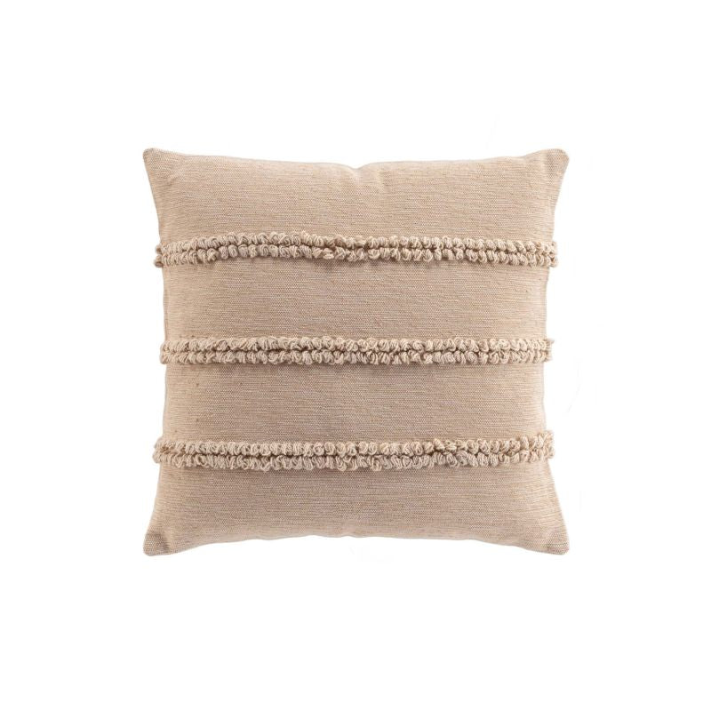 GAEL Square Cushion, 18"x18", removable cover in beige cotton and polyester - Beige