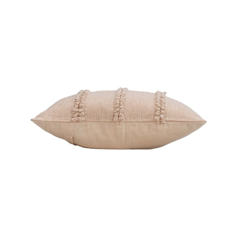GAEL Square Cushion, 18"x18", removable cover in beige cotton and polyester - Beige