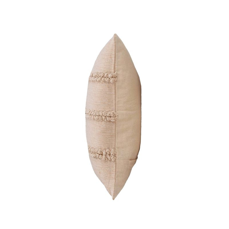 GAEL Square Cushion, 18"x18", removable cover in beige cotton and polyester - Beige