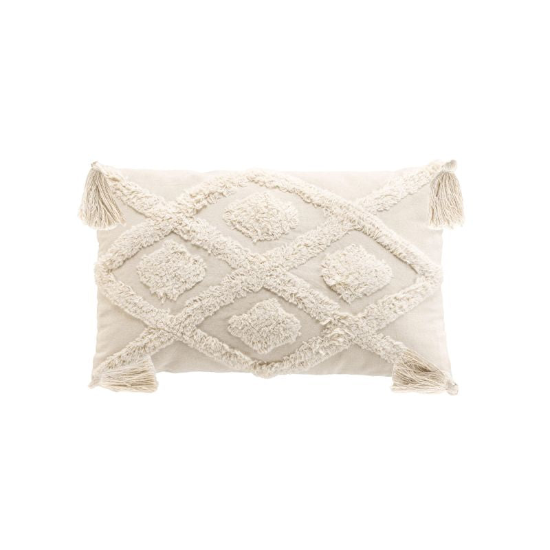 TEPI Rectangular Cushion, 12"x20" removable cover - White