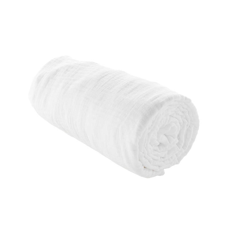 GUSTA fitted sheet in cotton gauze, 63" x 78.7" - White