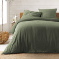 GUSTA fitted sheet in cotton gauze, 63" x 78.7" - Green
