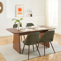 LANGO table set with 4 ELISABETH Chairs - Dark wood/Green