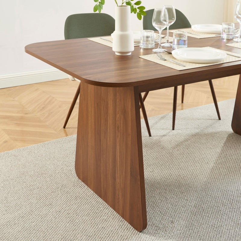LANGO table set with 4 ELISABETH Chairs - Dark wood/Green