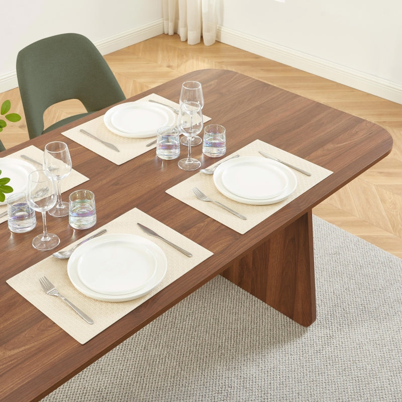 LANGO table set with 4 ELISABETH Chairs - Dark wood/Green