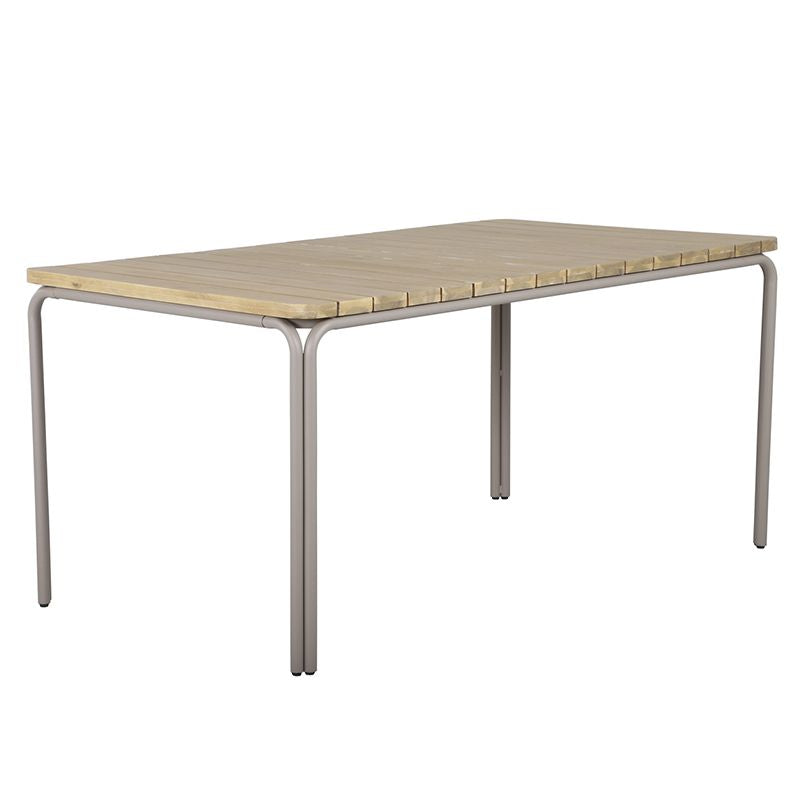 ASTI Acacia wood dining table set with 6 ELLA chairs - Wood/Beige