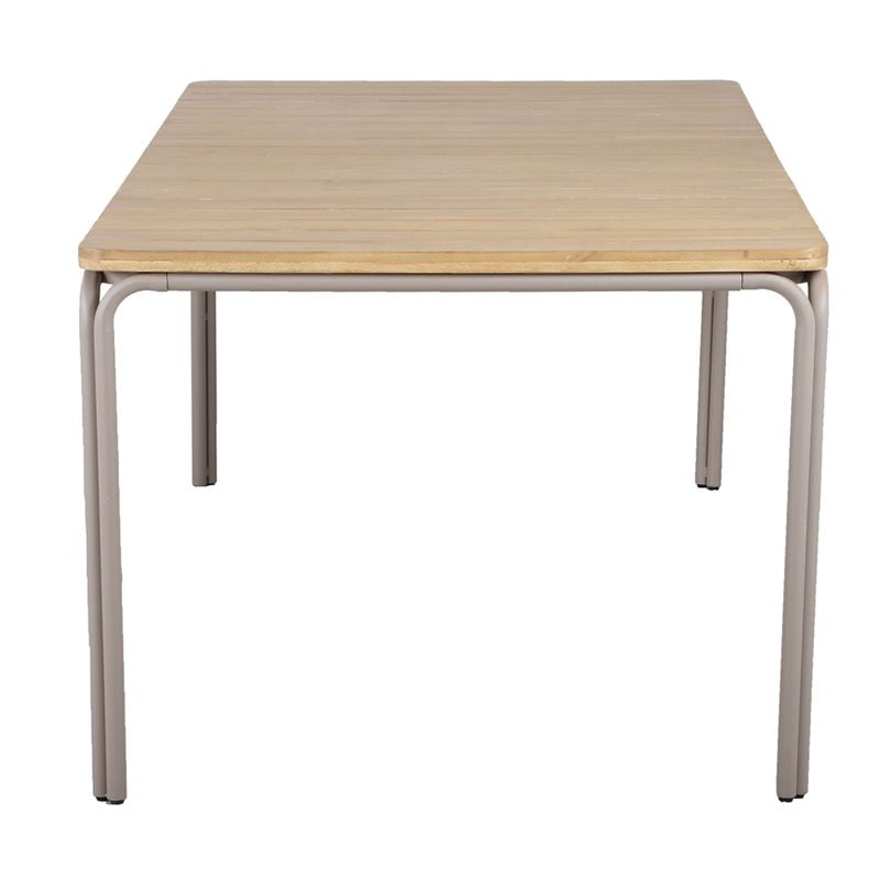 ASTI Acacia wood dining table set with 6 ELLA chairs - Wood/Beige