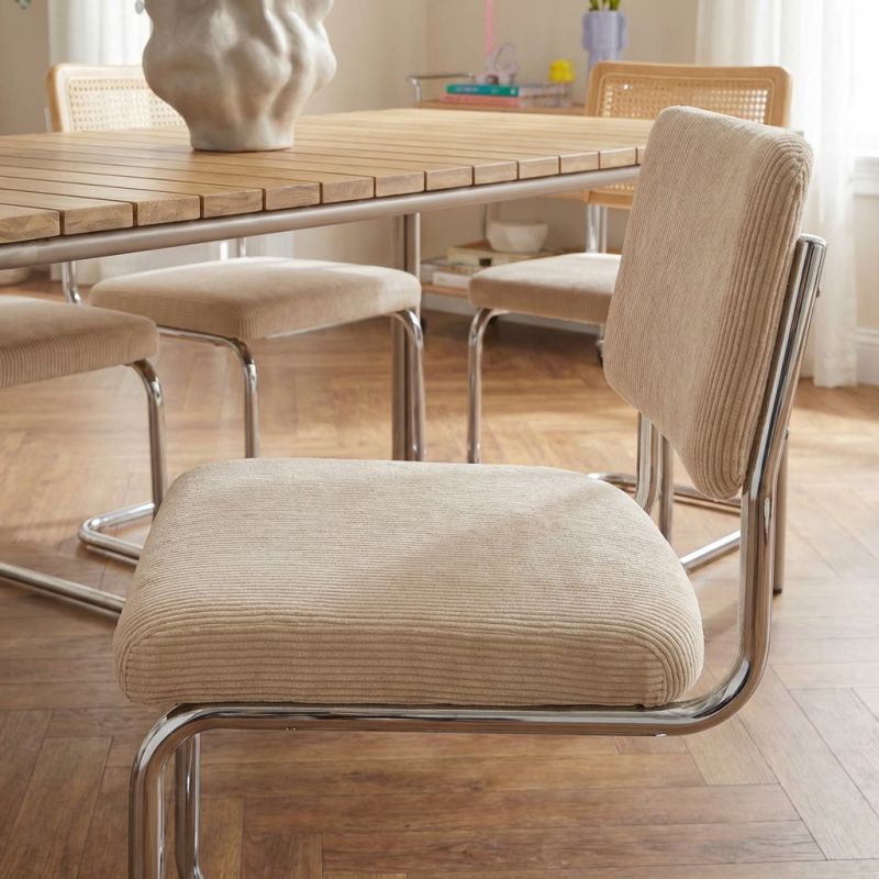 ASTI Acacia wood dining table set with 6 JACK chairs - Wood/Beige