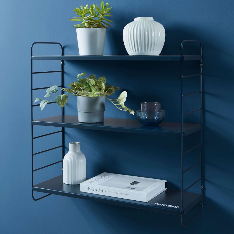 PANTONE® Metal 3-Tier Wall Shelf – Midnight blue