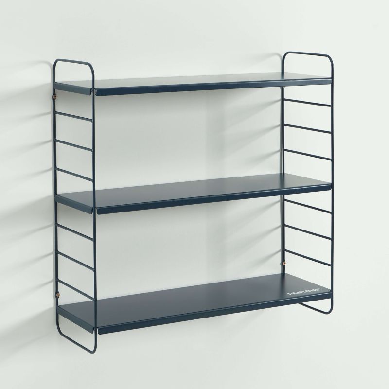 PANTONE® Metal 3-Tier Wall Shelf – Midnight blue