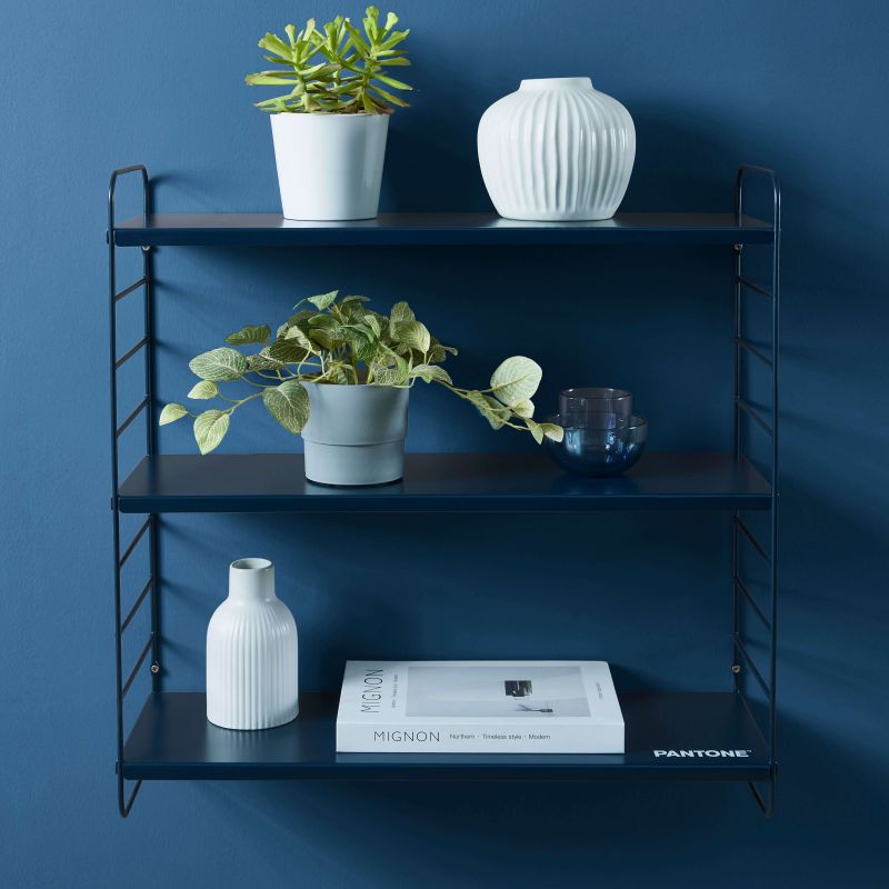 PANTONE® Metal 3-Tier Wall Shelf – Midnight blue