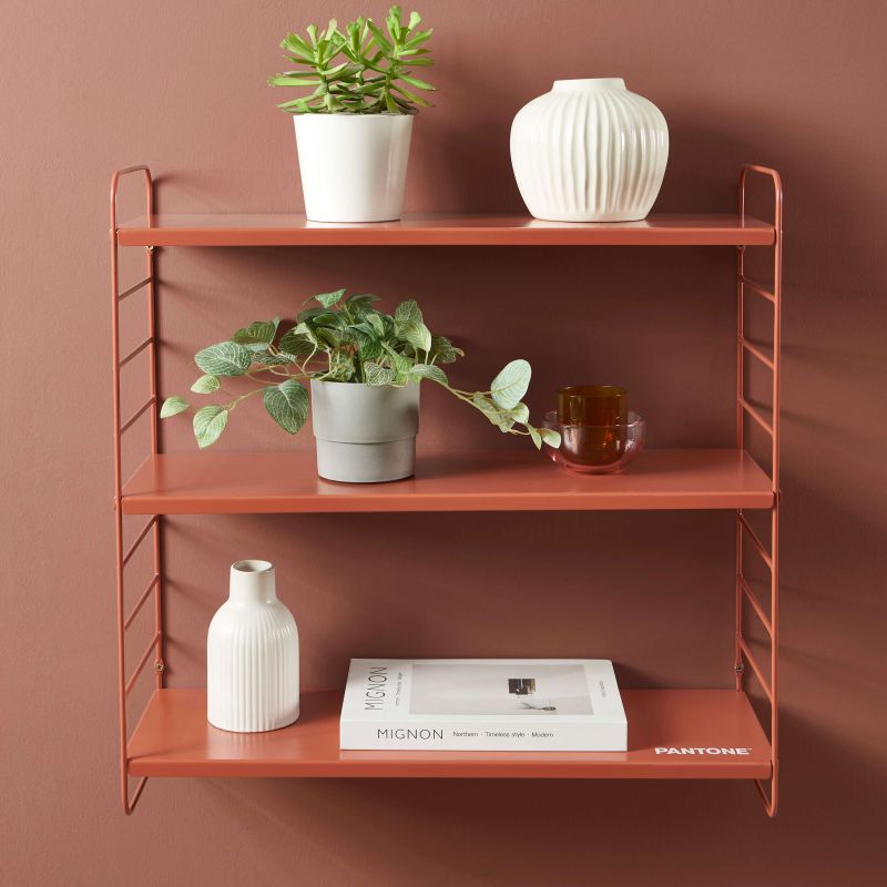 PANTONE® Metal 3-Tier Wall Shelf – Terracotta