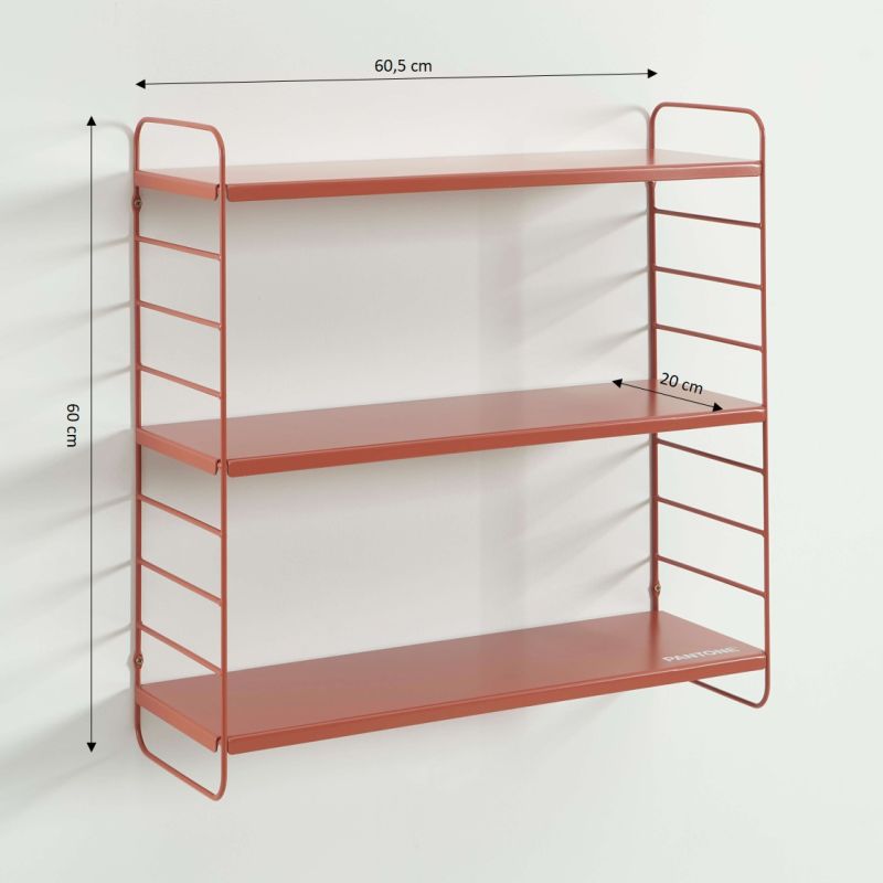 PANTONE® Metal 3-Tier Wall Shelf – Terracotta
