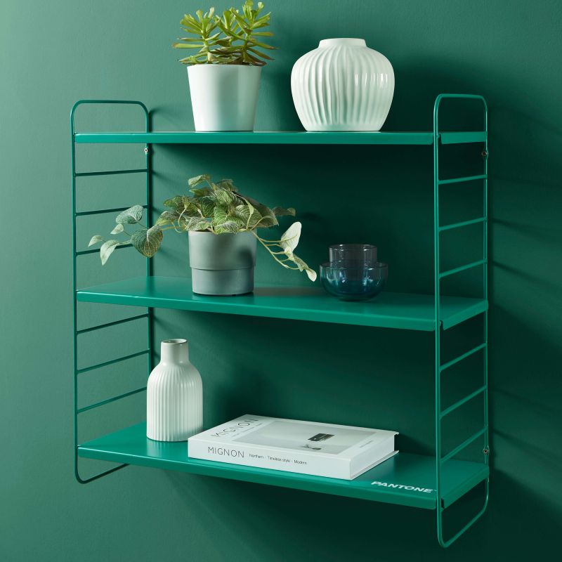PANTONE® Metal 3-Tier Wall Shelf – Emerald Green