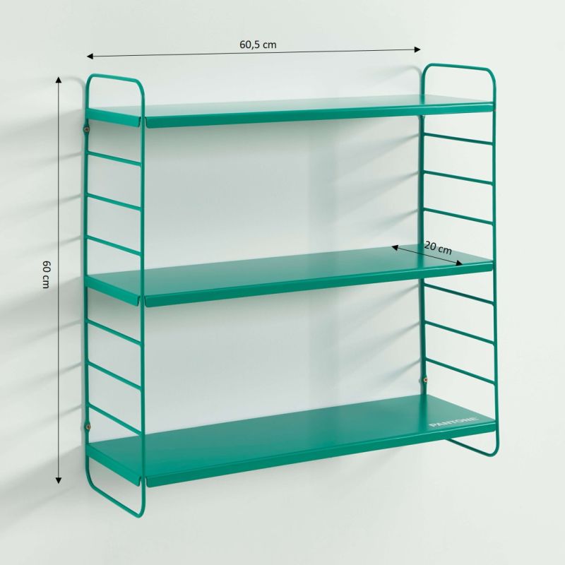 PANTONE® Metal 3-Tier Wall Shelf – Emerald Green
