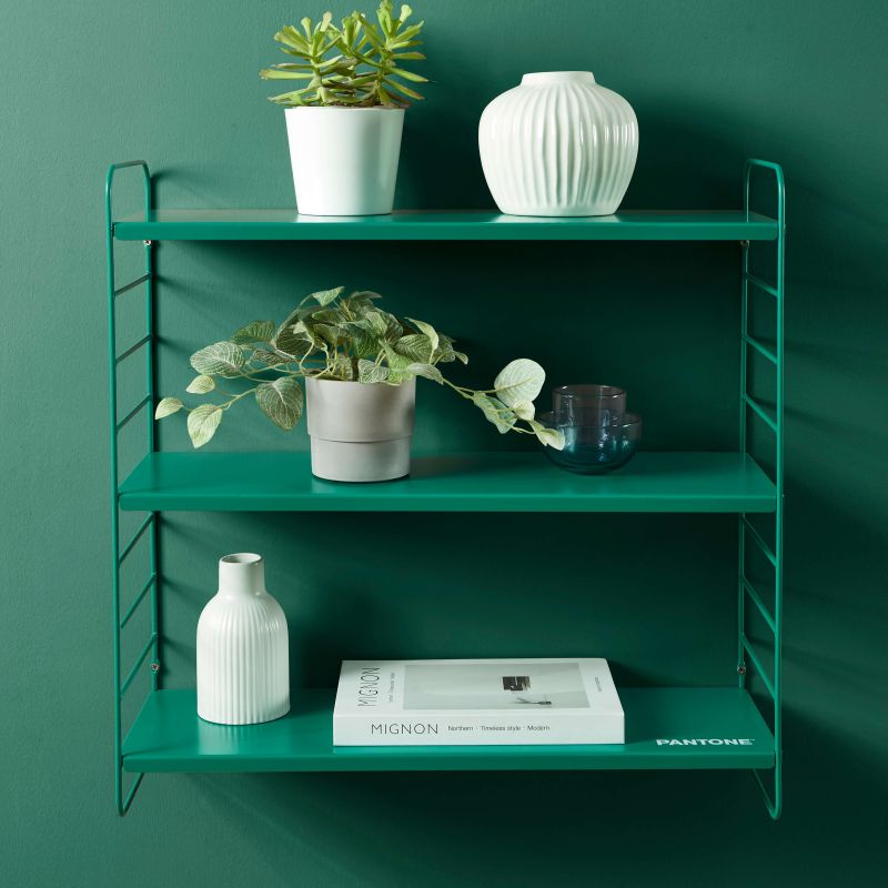 PANTONE® Metal 3-Tier Wall Shelf – Emerald Green