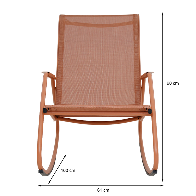 PANTONE® Steel and Textilene Outdoor Rocking Chair – Terracotta