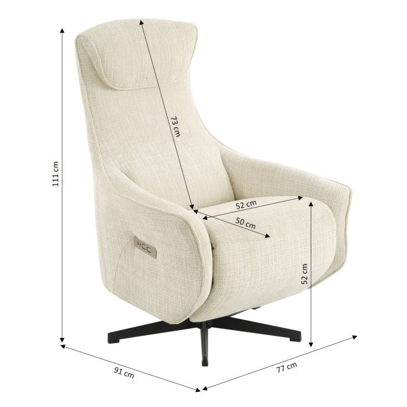 COCHYRE Electric Swivel Recliner - Beige