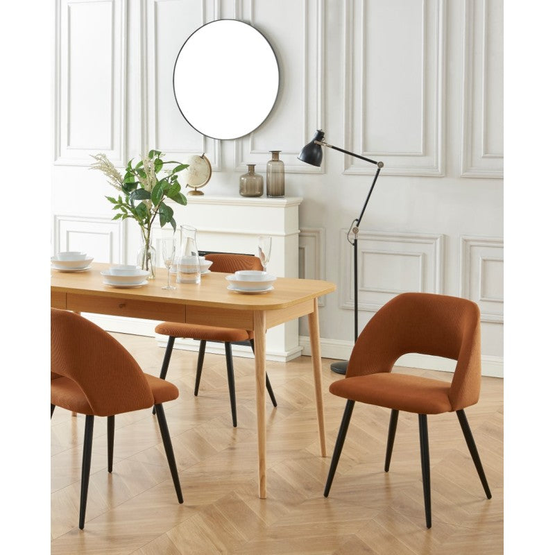 VINTAGE Set of 2 Retro-Style Dining Chairs – Terracotta
