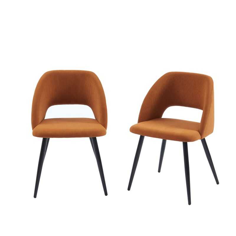 VINTAGE Set of 2 Retro-Style Dining Chairs – Terracotta