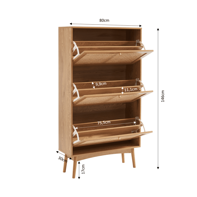 INES Shoe Cabinet - Light wood
