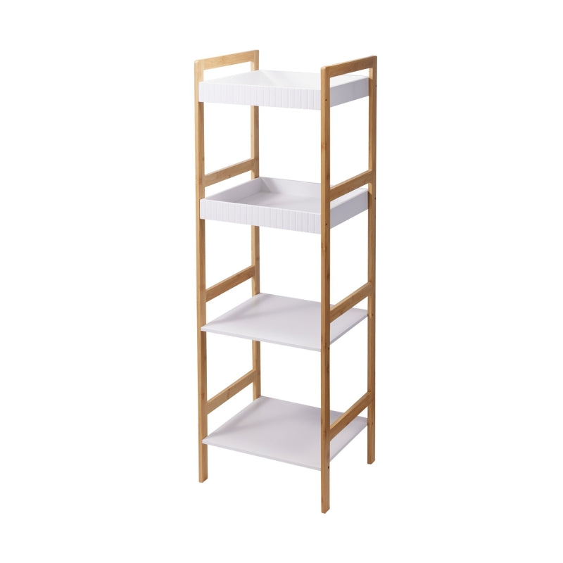RUF bamboo 4-shelves bathroom cabinet  - White