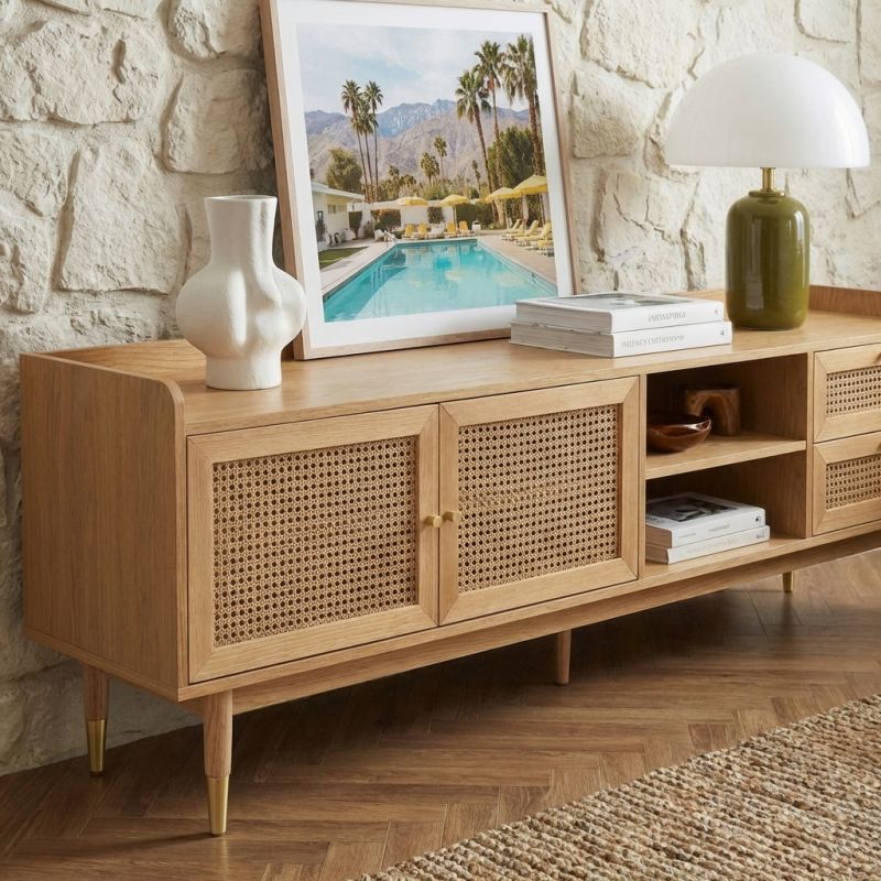 LEON Wood Veneer TV Unit - Light wood