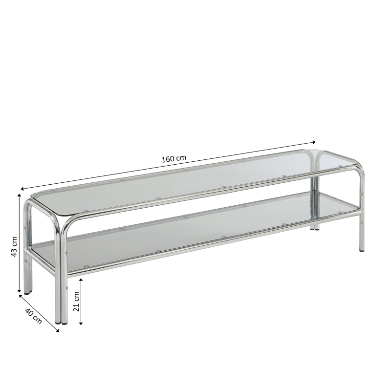 MAGGY Large Metal TV Stand - Black