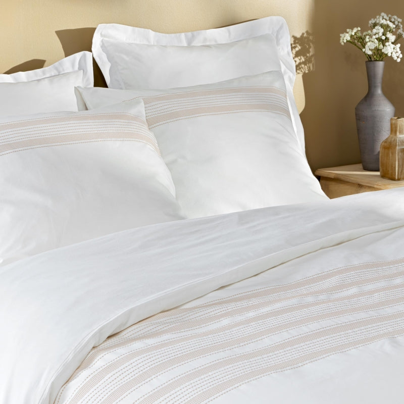 ORELI white striped duvet cover set (3 pieces)