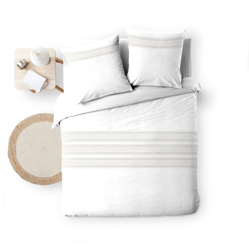ORELI white striped duvet cover set (3 pieces)